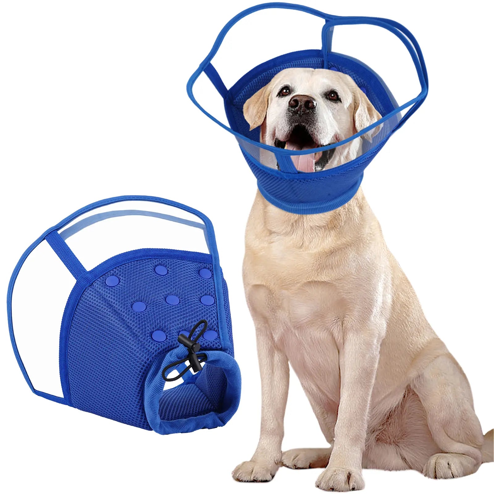 Adjustable Soft E-Collar for Dogs – Breathable & Humane Post-Surgery Recovery Cone to Prevent Licking