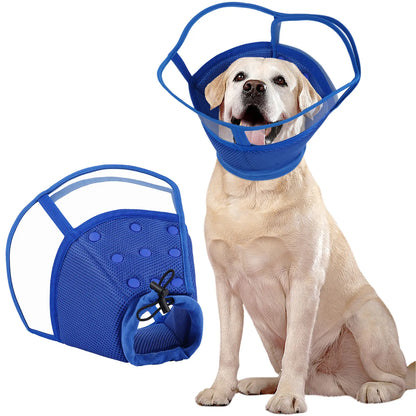 Adjustable Soft E-Collar for Dogs – Breathable & Humane Post-Surgery Recovery Cone to Prevent Licking