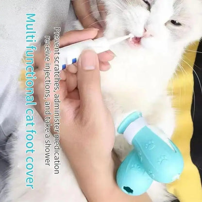 4 Pairs per Box, Silicone Pet Paw Protectors  Essentials for Dogs and Cats — Protects Paws during Baths, Prevents Scratching, Safe and Reliable.