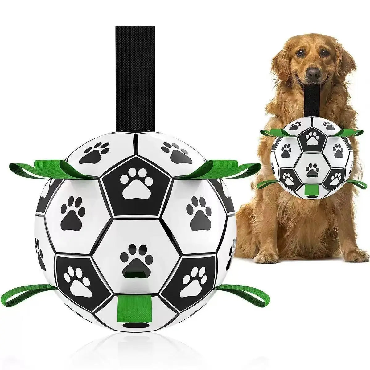 Dog Soccer Ball with 9 Grab Tabs – Interactive Herding & Water Toy for Medium and Large Dogs, Perfect Gift for Active Pets