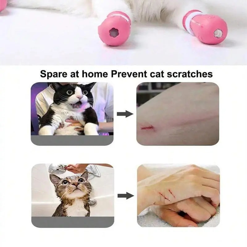 4 Pairs per Box, Silicone Pet Paw Protectors  Essentials for Dogs and Cats — Protects Paws during Baths, Prevents Scratching, Safe and Reliable.