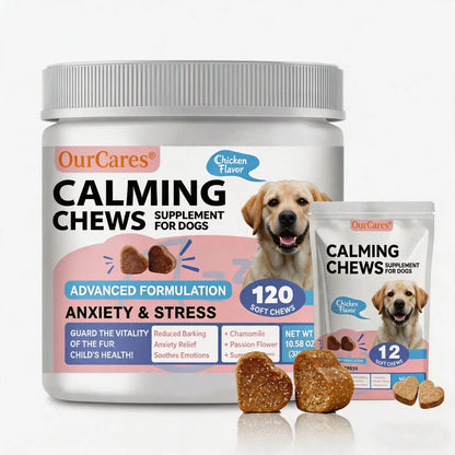 Dog Calming Chews & Composure Soft Treats – Natural Anxiety & Stress Relief Supplement, Soothing Calming Bites for All Dog Breeds