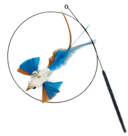 Interactive Feather Bird Cat Teaser – Hanging Wand Toy with Bell and String
