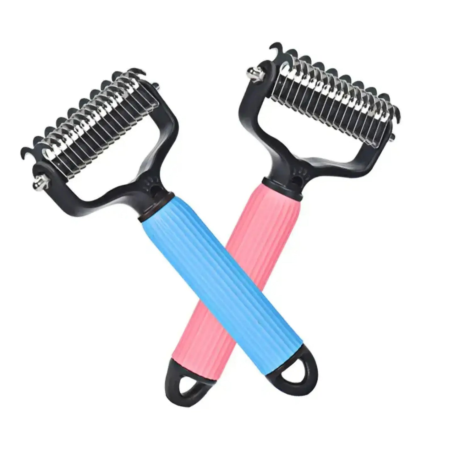 2-in-1 Pet Detangling & Dematting Comb – Durable Stainless Steel Shedding Tool for Daily Dog Coat Maintenance