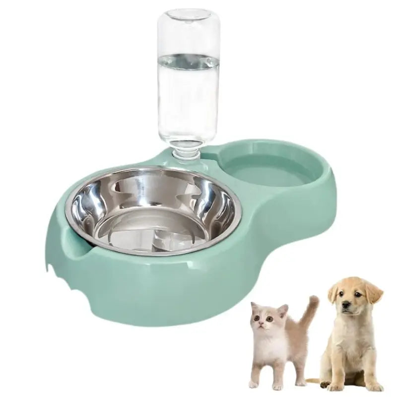Automatic Gravity Pet Feeder Station – Stainless Steel Double Bowl Set & Drink Dispenser for Cats and Dogs