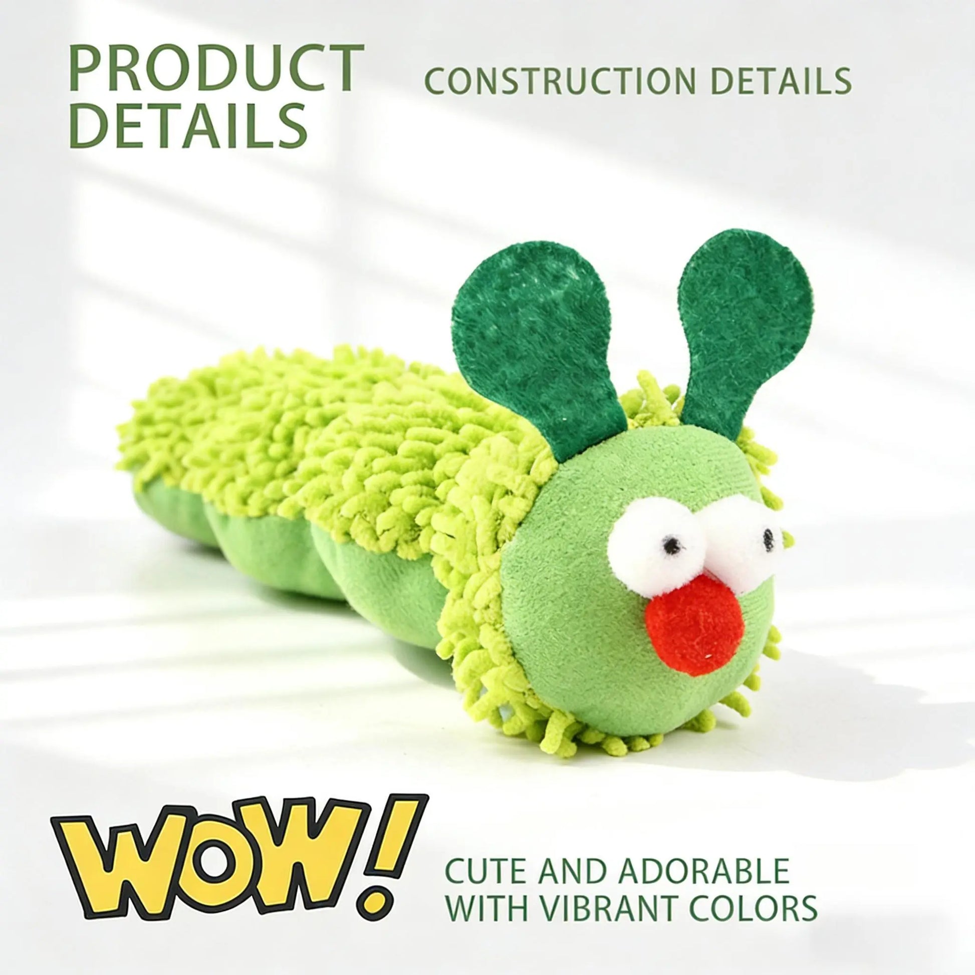 3-in-1 Caterpillar Cat Plush Toy – Premium Catnip, Silvervine & Crinkle Sound Interactive Boredom Relief Pillow