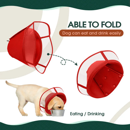 Adjustable Soft E-Collar for Dogs – Breathable & Humane Post-Surgery Recovery Cone to Prevent Licking