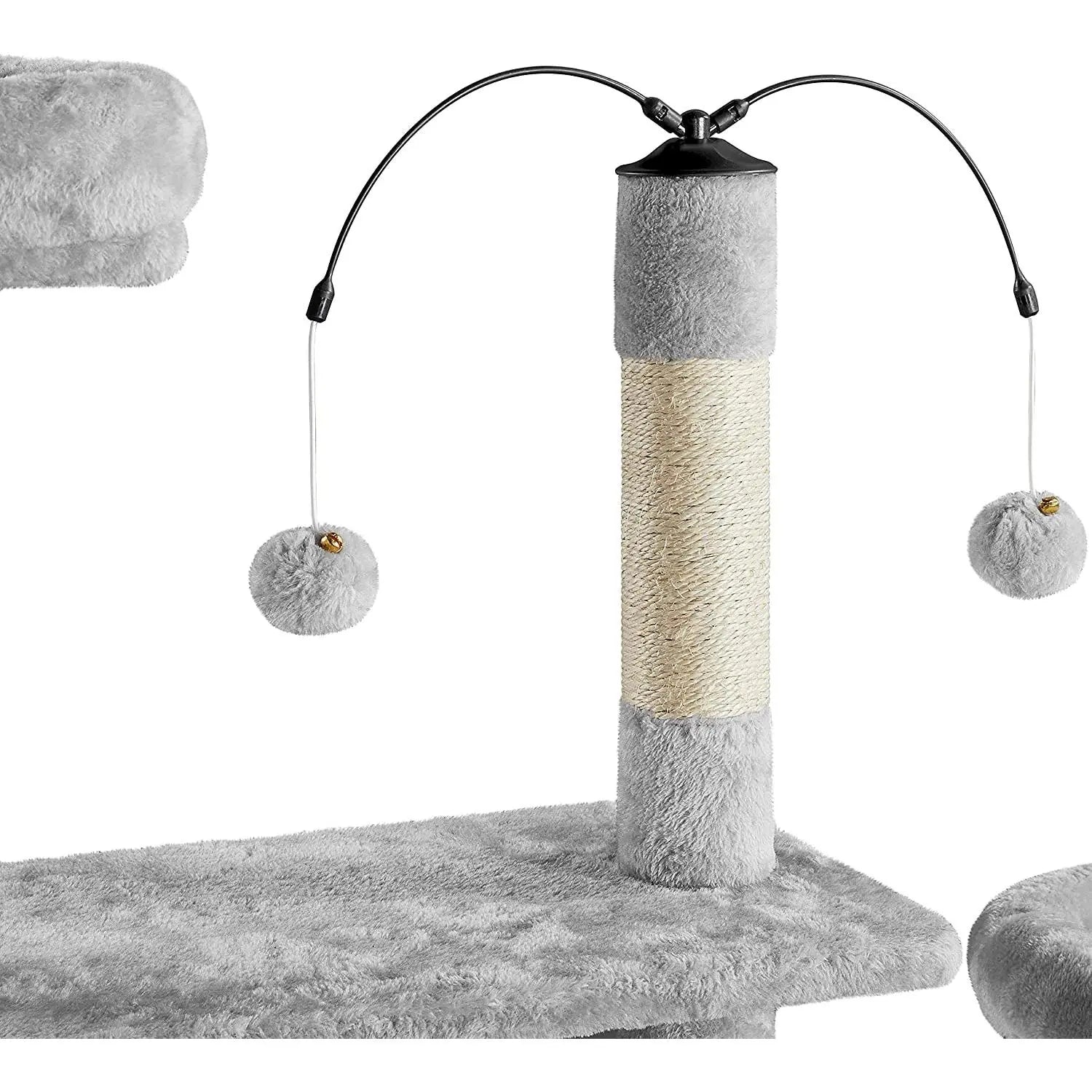 Multi-Level Cat Tree & Play Center – Light Gray Luxury Cat Tower with Condo & Scratching Posts