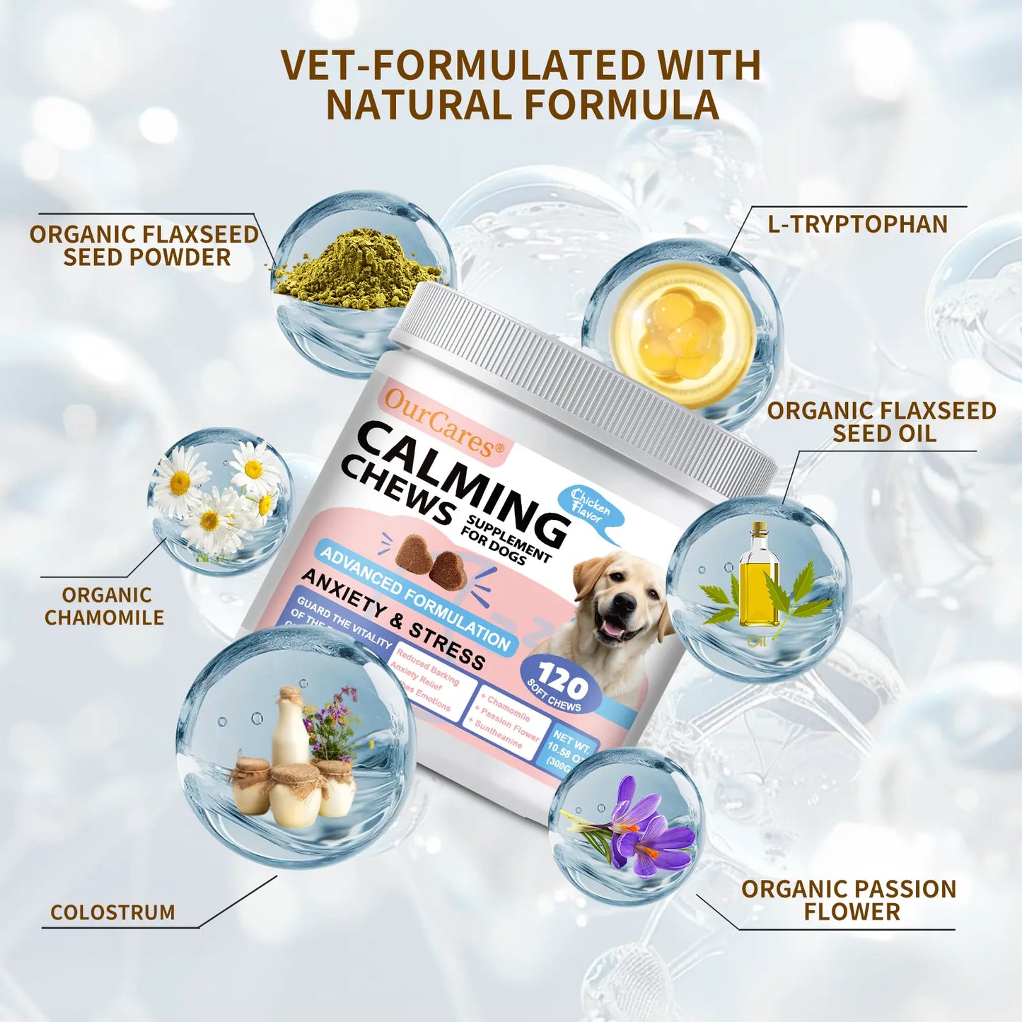 Dog Calming Chews & Composure Soft Treats – Natural Anxiety & Stress Relief Supplement, Soothing Calming Bites for All Dog Breeds