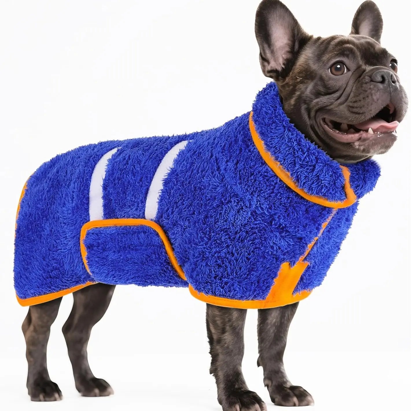 Bienbee Quick-Drying Dog Bathrobe – Super Absorbent Microfiber Pet Drying Towel Robe with Adjustable Velcro Straps and Warm Hood