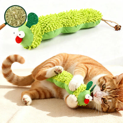 3-in-1 Caterpillar Cat Plush Toy – Premium Catnip, Silvervine & Crinkle Sound Interactive Boredom Relief Pillow