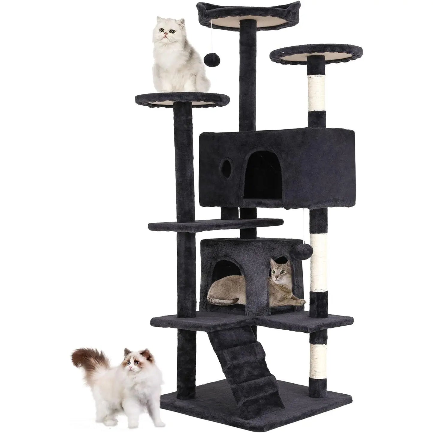 Modern Vertical Cat Tree Tower – Multi-Level Activity Center with Condo & Scratching Posts