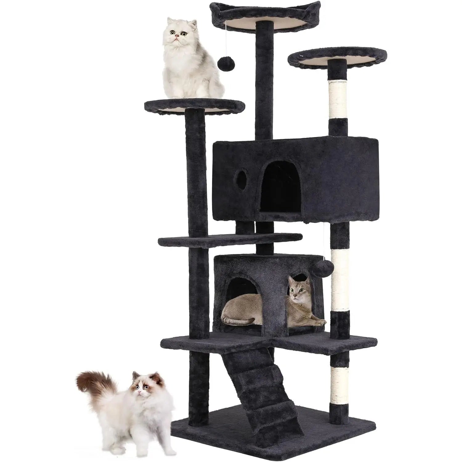 Modern Vertical Cat Tree Tower – Multi-Level Activity Center with Condo & Scratching Posts