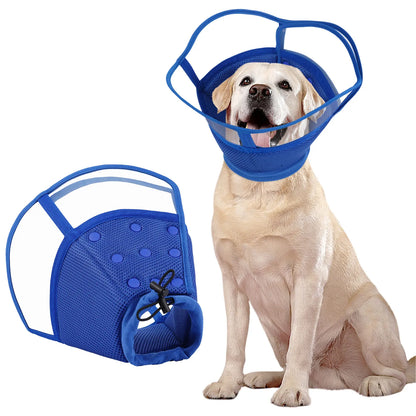 Adjustable Soft E-Collar for Dogs – Breathable & Humane Post-Surgery Recovery Cone to Prevent Licking