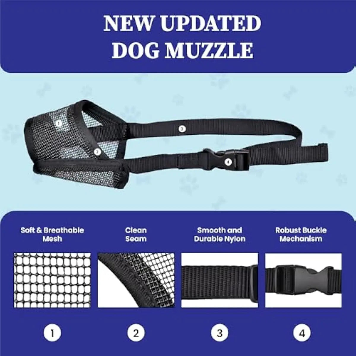 Adjustable Air Mesh Dog Muzzle – Breathable Anti-Biting, Barking & Scavenging Protection for All Sizes