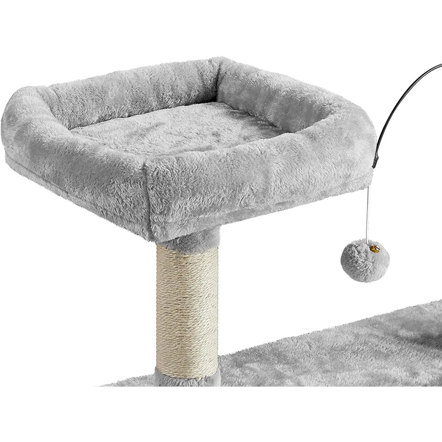 Multi-Level Cat Tree & Play Center – Light Gray Luxury Cat Tower with Condo & Scratching Posts