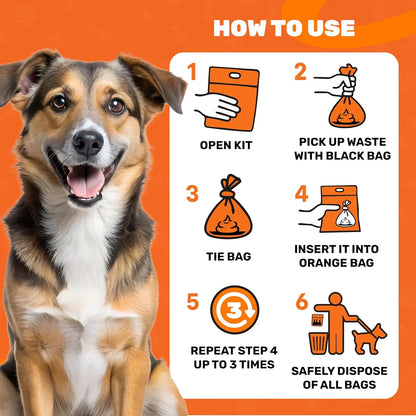 Cleanwaste Waggy Baggy Premium Odor-Proof Dog Waste Bags (10-Pack)