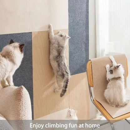 Cuttable Anti-Scratch Cat Mat – Self-Adhesive Sofa & Wall Protector, Durable Vertical Scratching Pad for Claw Sharpening